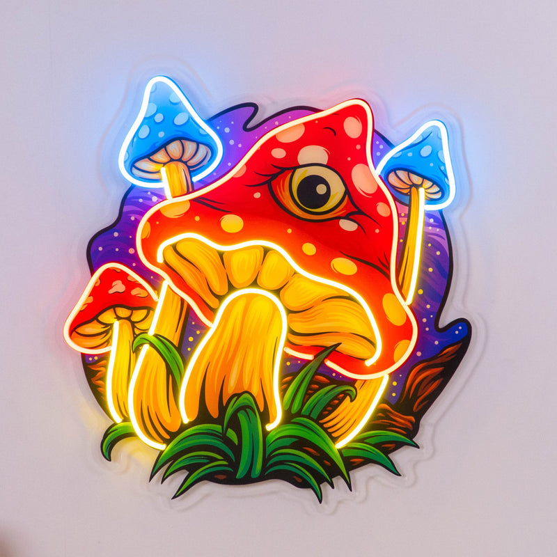 Psychedelic Eye Mushroom LED Neon Sign Light Pop Art