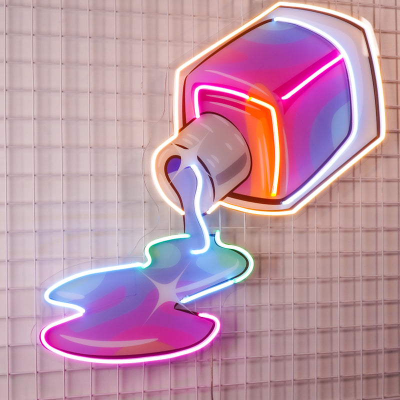 Nail Polish Spilling LED Neon Sign Light Pop Art