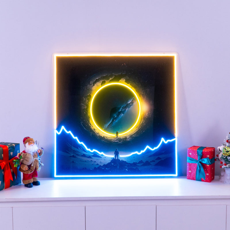 Astronaut With Space Gate LED Neon Sign Light Pop Art