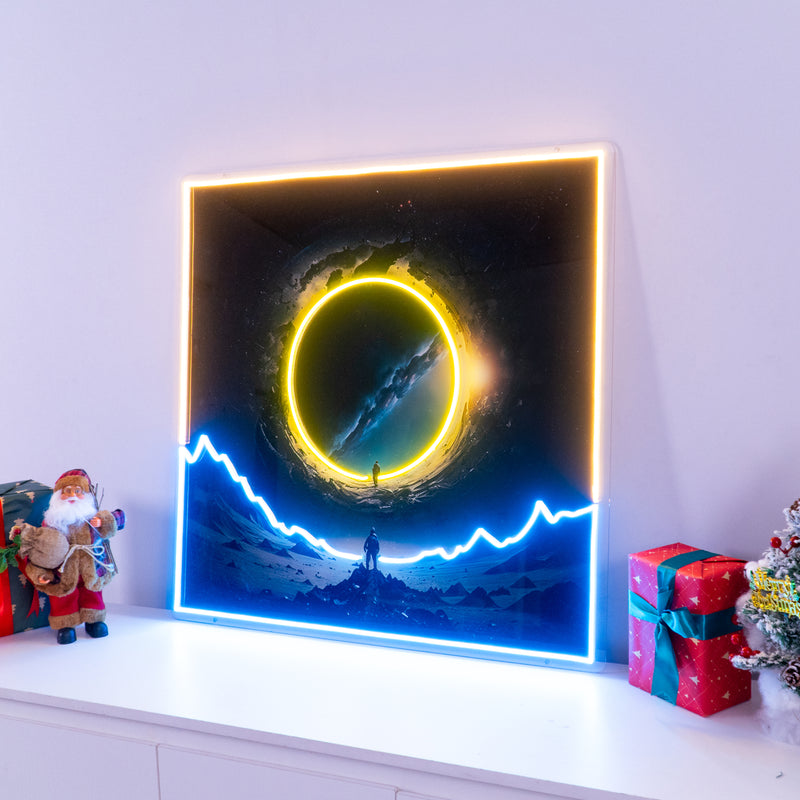 Astronaut With Space Gate LED Neon Sign Light Pop Art