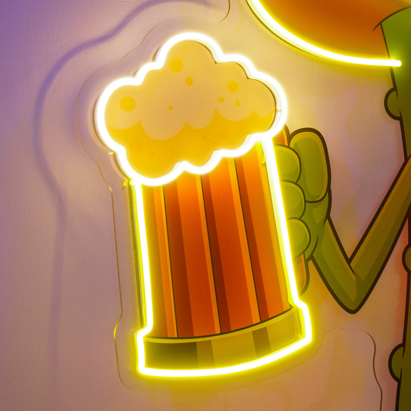 Cowboy Pickle Cartoon LED Neon Sign Light Pop Art