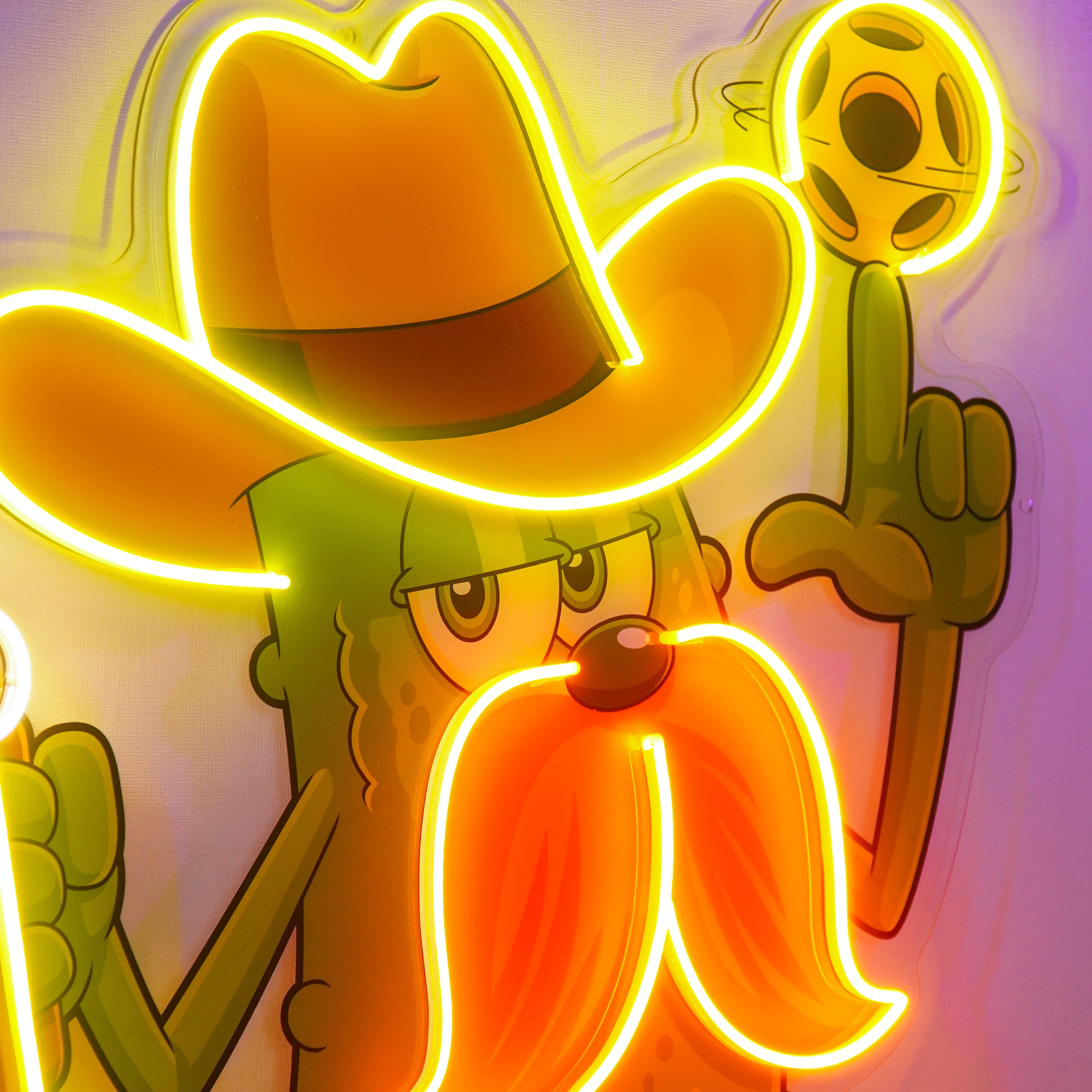 Cowboy Pickle Cartoon LED Neon Sign Light Pop Art