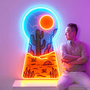 Red Desert Led Neon Acrylic Artwork