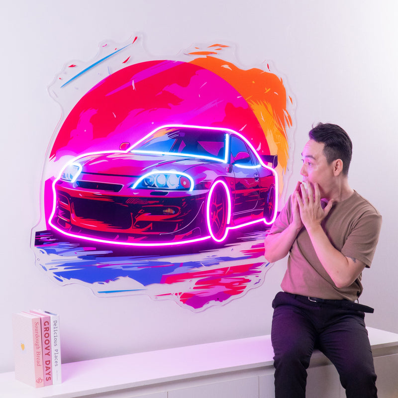 Colorful Car LED Neon Sign Light Pop Art