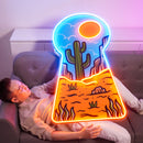 Red Desert Led Neon Acrylic Artwork