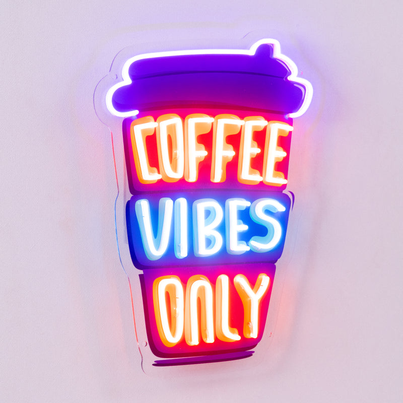 Coffee Vibes Only LED Neon Sign Light Pop Art