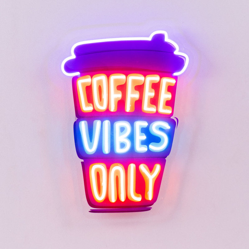 Coffee Vibes Only LED Neon Sign Light Pop Art