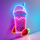 Strawberry Milk Neon Acrylic Artwork