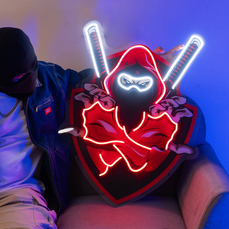 Red Ninja LED Neon Sign Light Pop Art