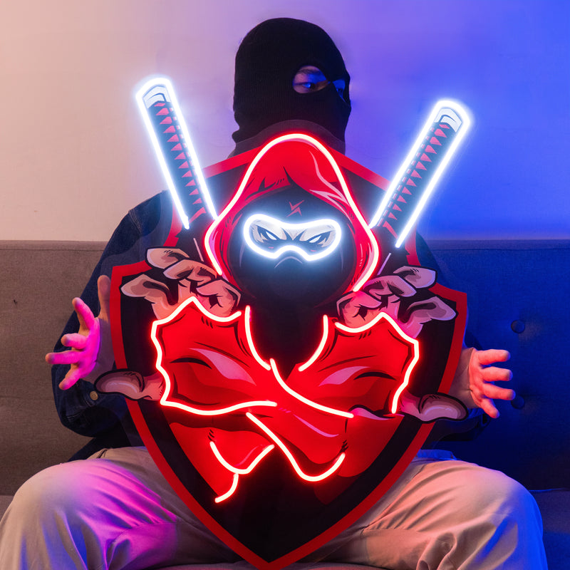 Red Ninja LED Neon Sign Light Pop Art