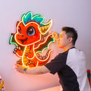 The Happy Dragon LED Neon Sign Light Pop Art