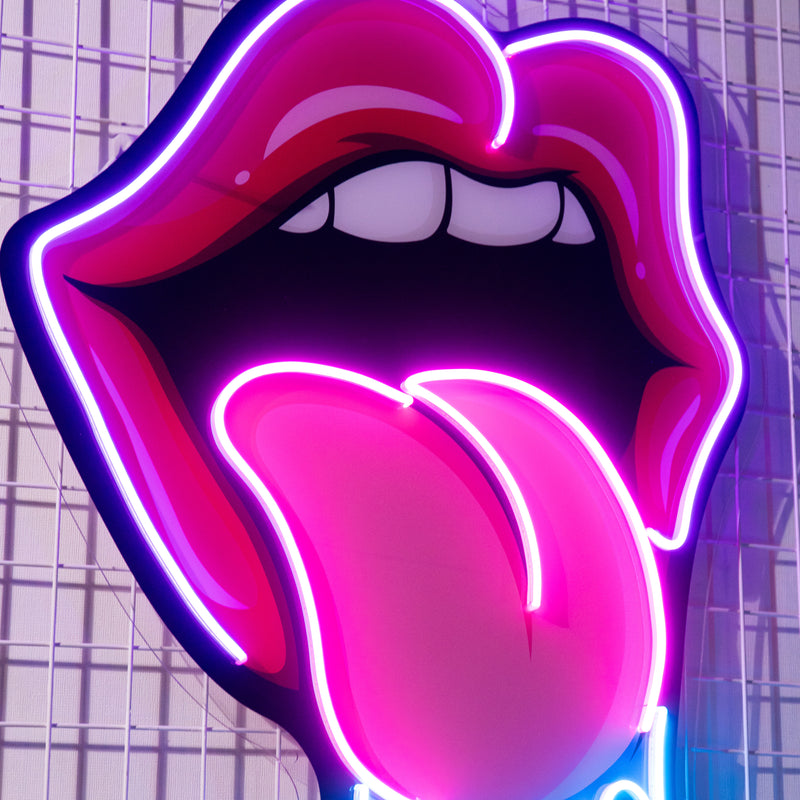 Lips Dripping Led Neon Acrylic Artwork