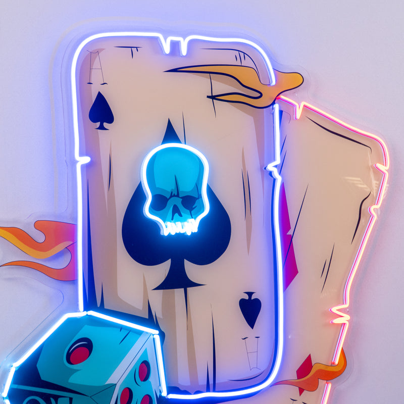 Gambling Poker Led Neon Acrylic Artwork