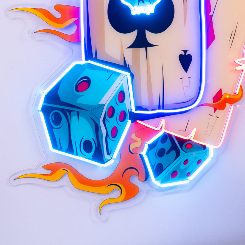 Gambling Poker Led Neon Acrylic Artwork