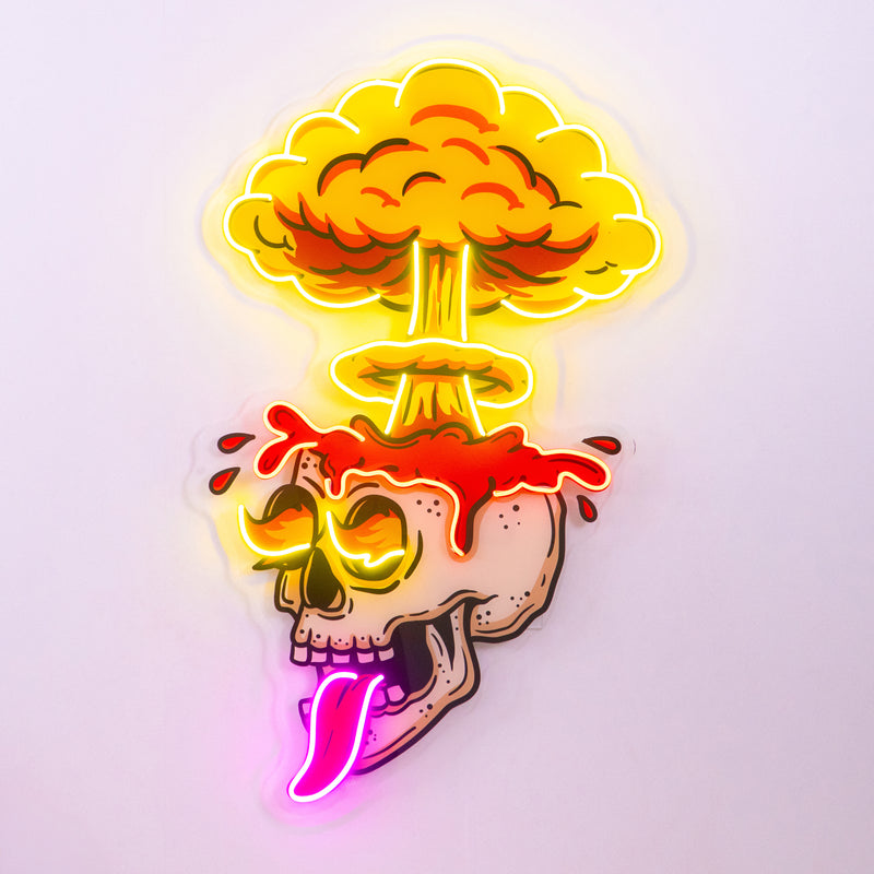 Exploded Skull LED Neon Sign Light Pop Art