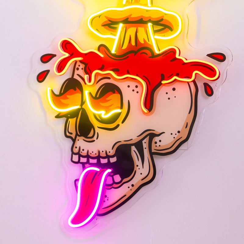 Exploded Skull LED Neon Sign Light Pop Art