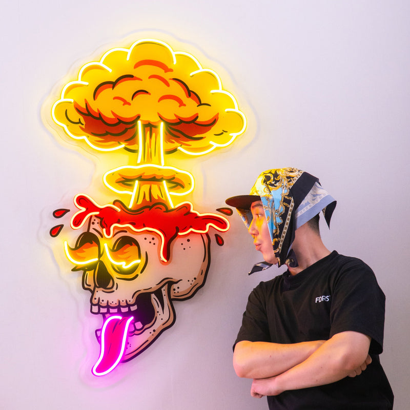 Exploded Skull LED Neon Sign Light Pop Art