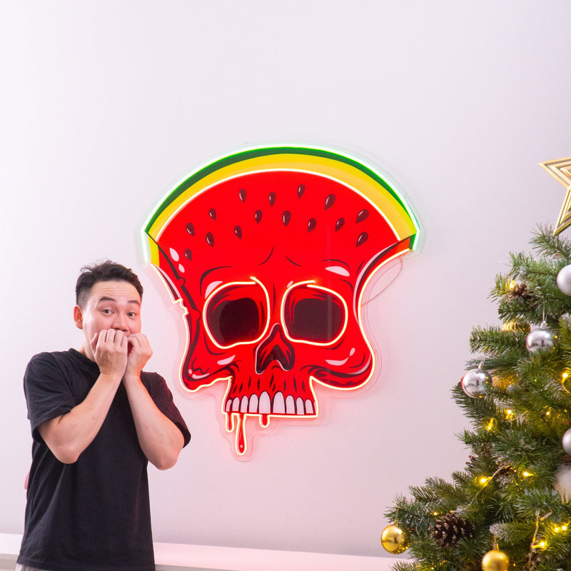 Watermelon Skull Led Neon Acrylic Artwork