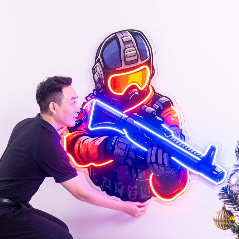 Shooting Games LED Neon Sign Light Pop Art