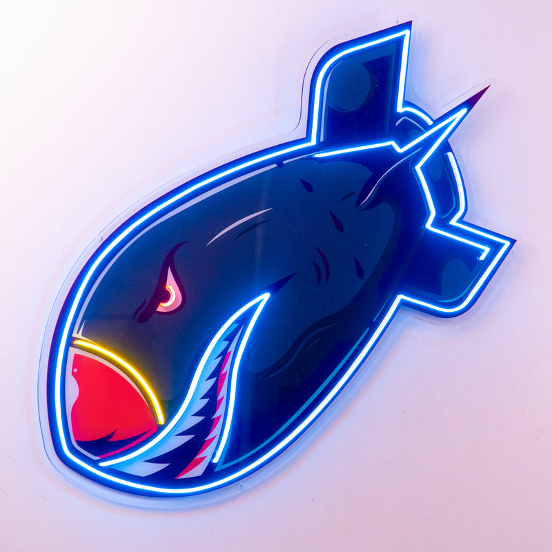 Shark Bomb LED Neon Sign Light Pop Art