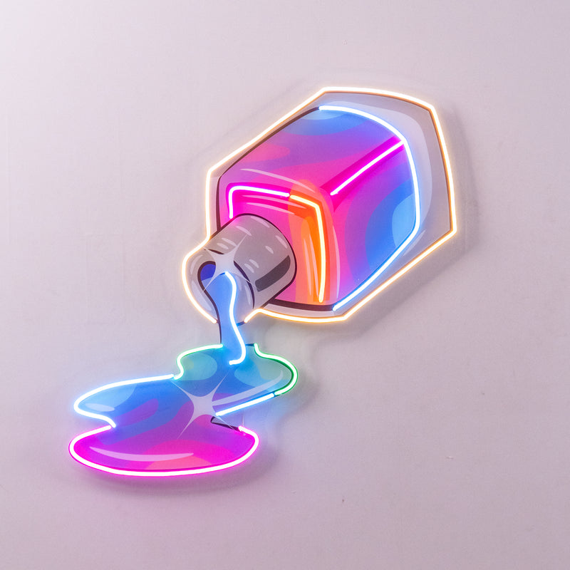 Nail Polish Spilling LED Neon Sign Light Pop Art