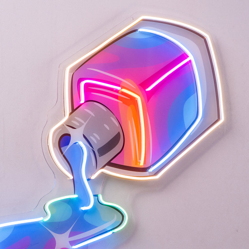 Nail Polish Spilling LED Neon Sign Light Pop Art