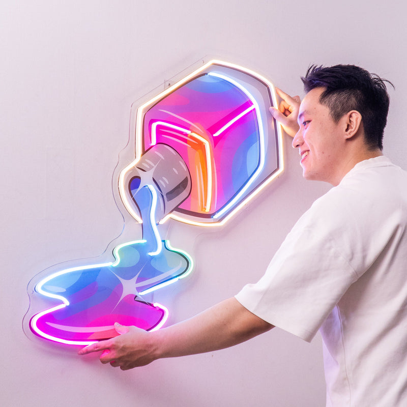 Nail Polish Spilling LED Neon Sign Light Pop Art