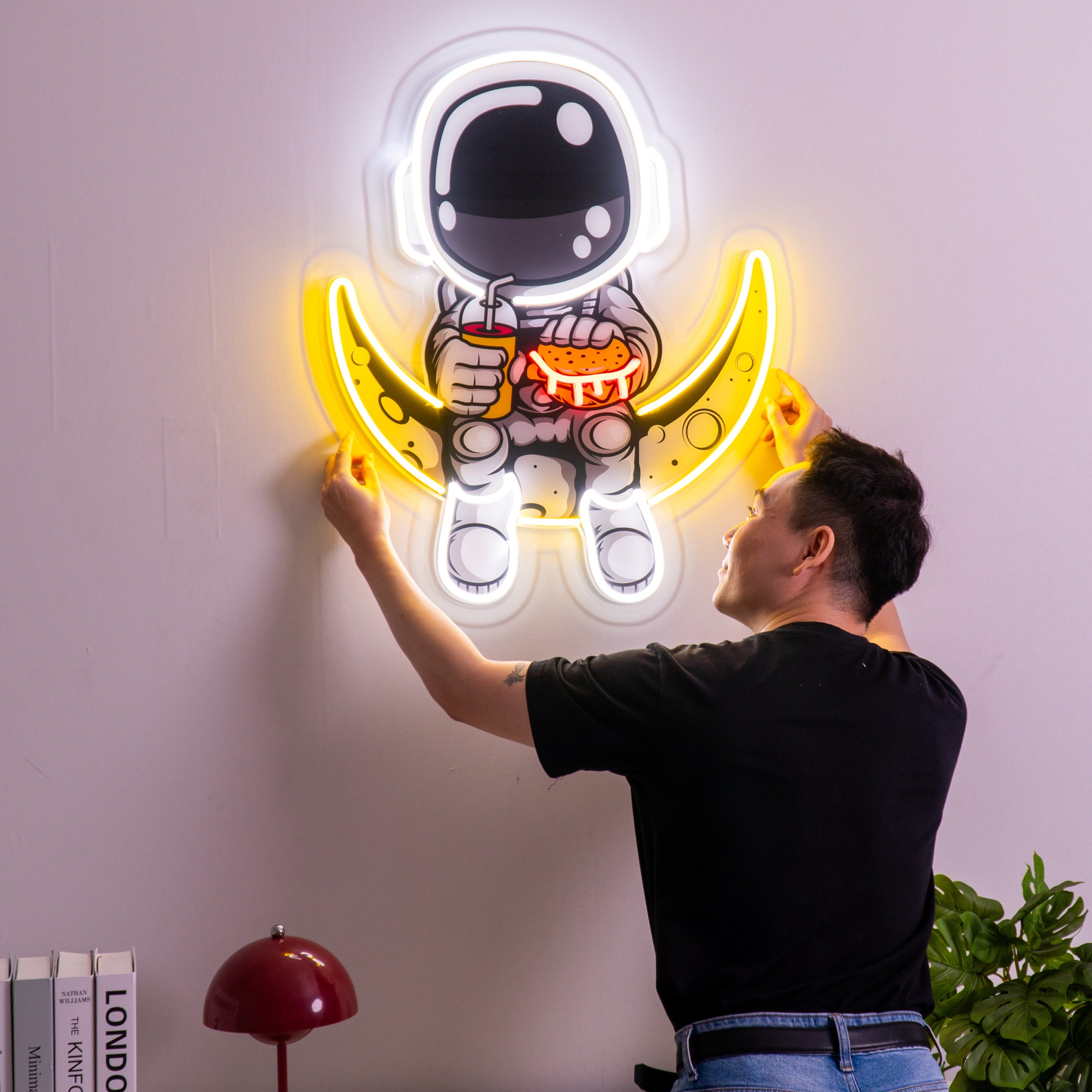 Astronaut Hamburger Led Neon Acrylic Artwork