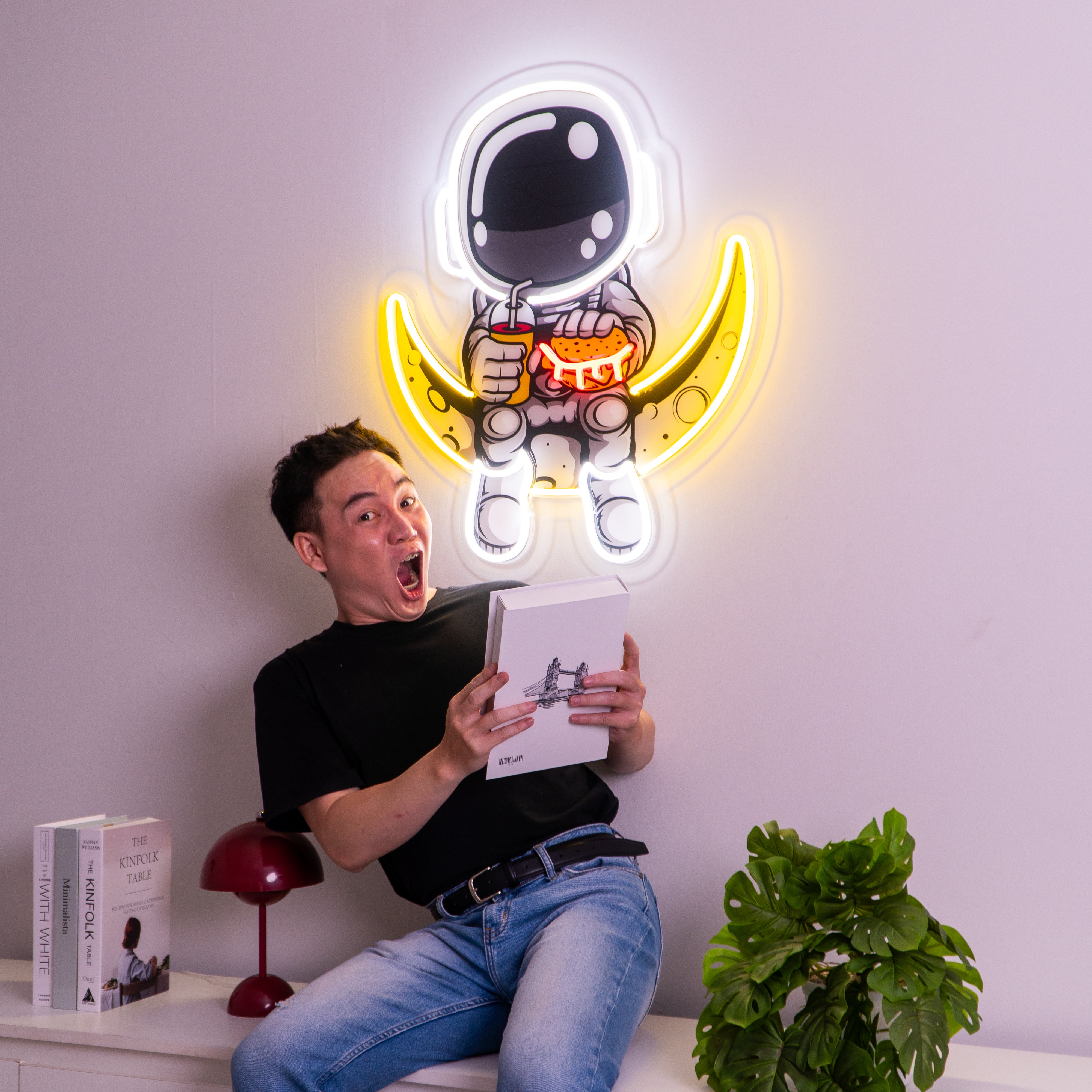 Astronaut Hamburger Led Neon Acrylic Artwork