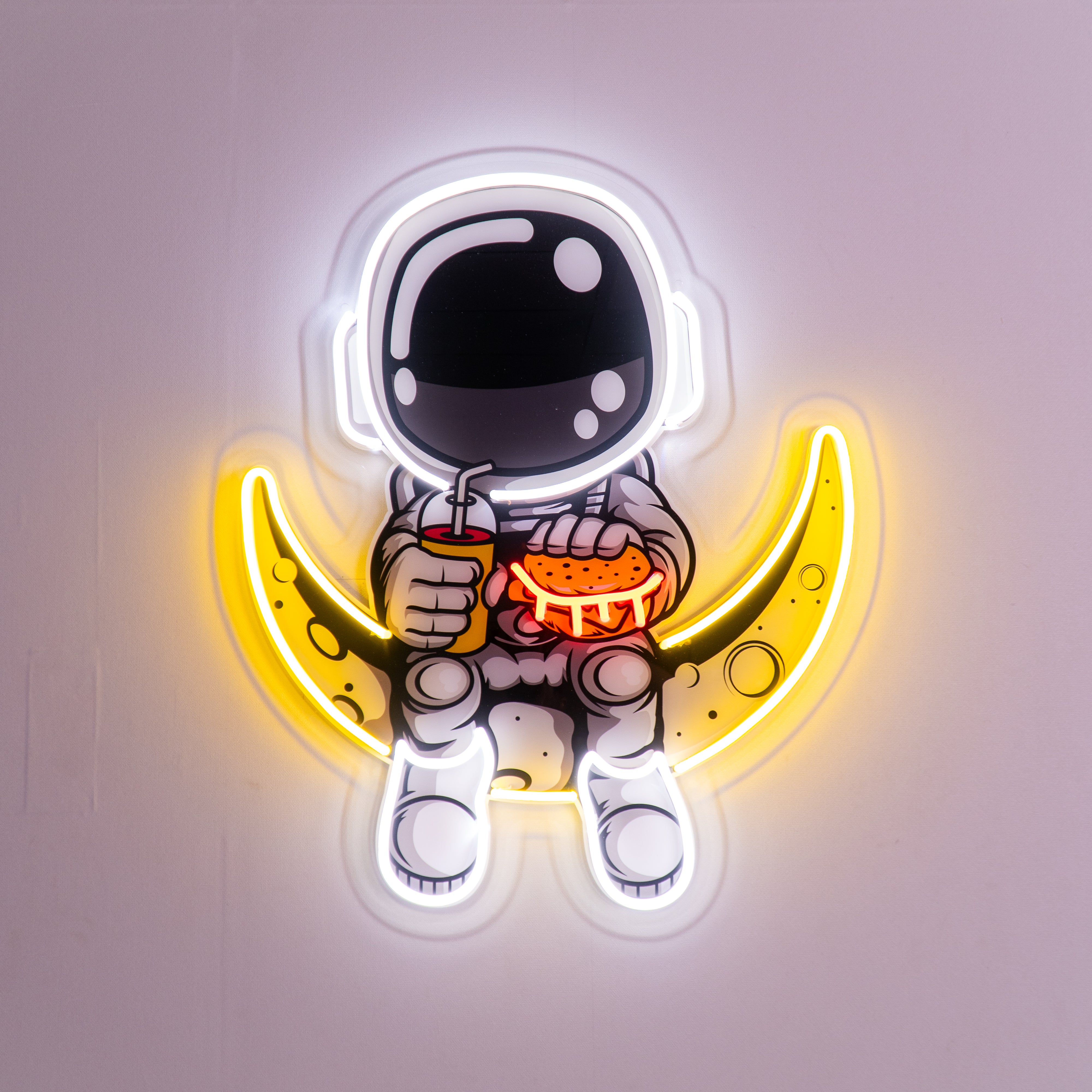 Astronaut Hamburger Led Neon Acrylic Artwork