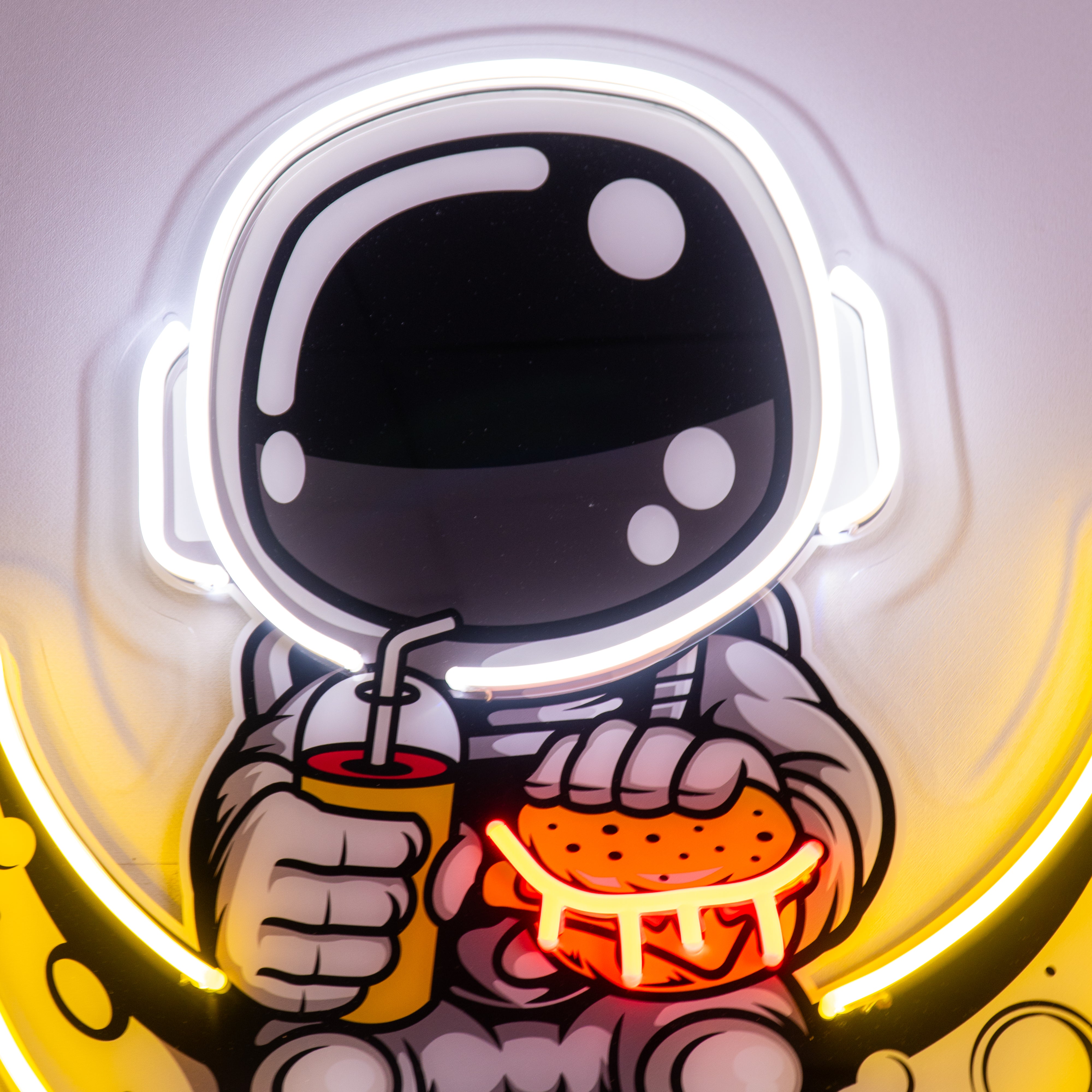 Astronaut Hamburger Led Neon Acrylic Artwork