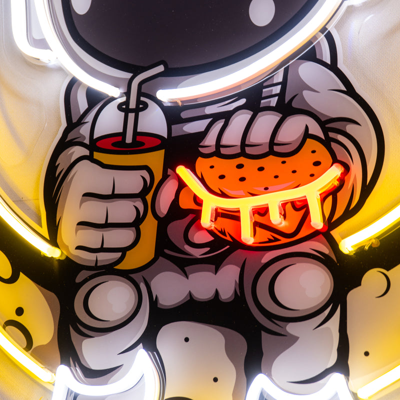 Astronaut Hamburger Led Neon Acrylic Artwork