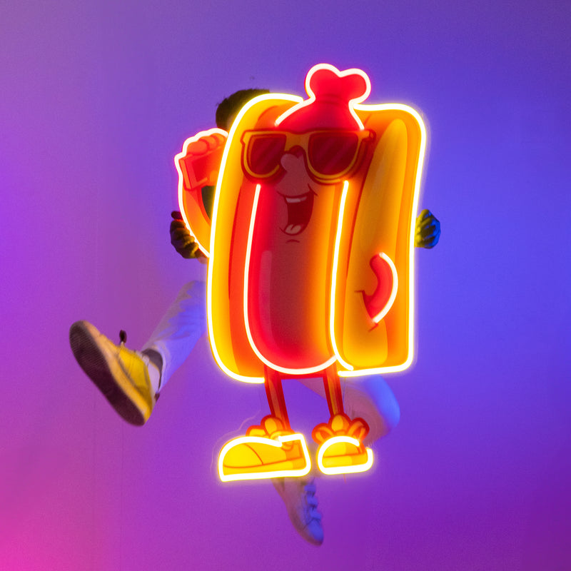 Cool Hot Dog LED Neon Sign Light Pop Art