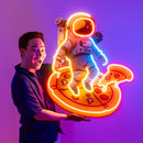Astronaut Pizza Led Neon Acrylic Artwork