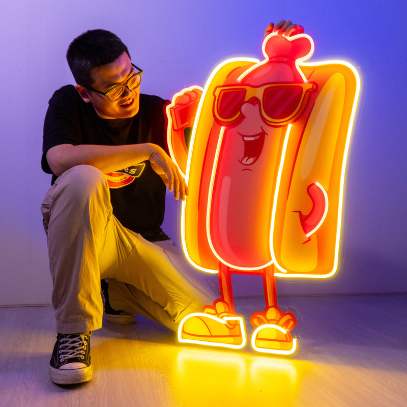 Cool Hot Dog LED Neon Sign Light Pop Art