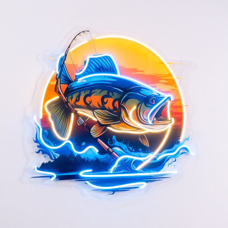 Fishing Cartoon LED Neon Sign Light Pop Art