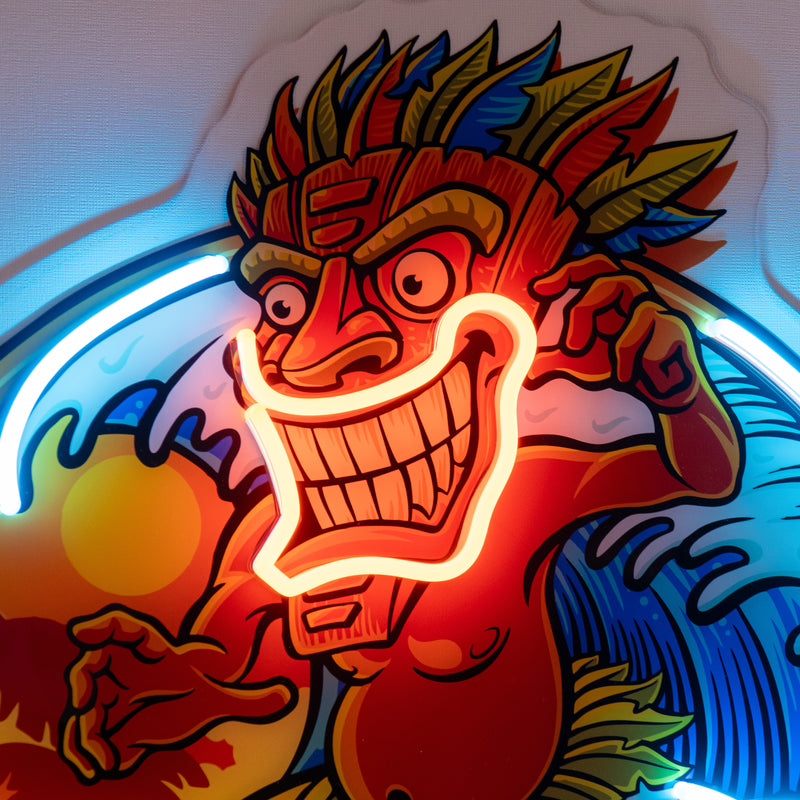 Aloha Tiki Surfing LED Neon Sign Light Pop Art