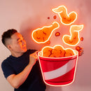 Flying Fried Chicken LED Neon Sign Light Pop Art