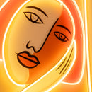 Thinking Girl Face Abstract Art LED Neon Sign Light