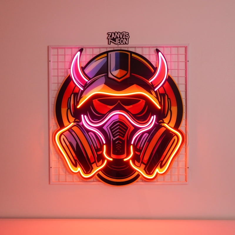 Gas Mask Esport LED Neon Sign Light Pop Art