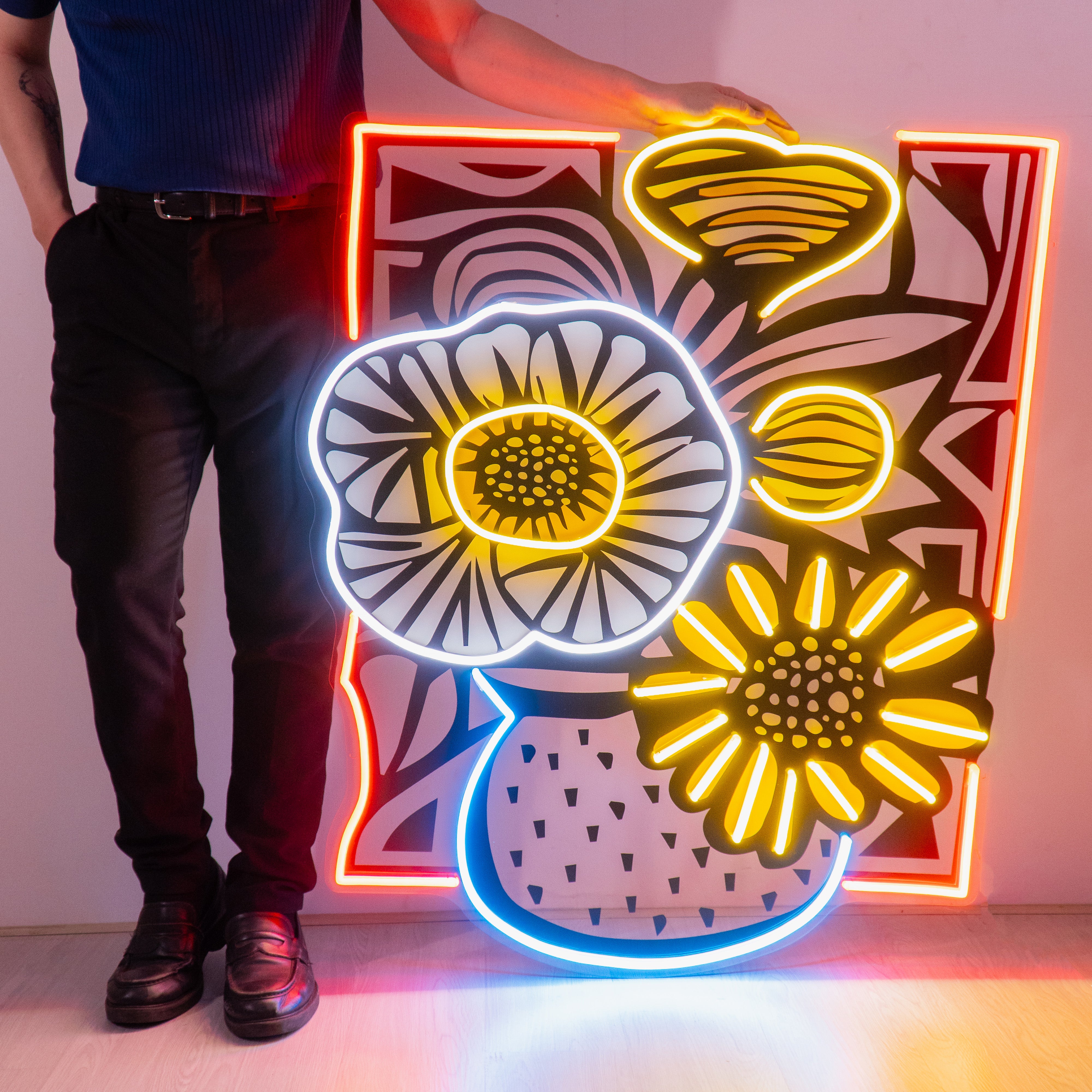 Flower Vase In Abstract Art LED Neon Sign Light