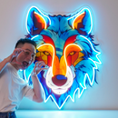Colorful Wolf LED Neon Sign Light Pop Art
