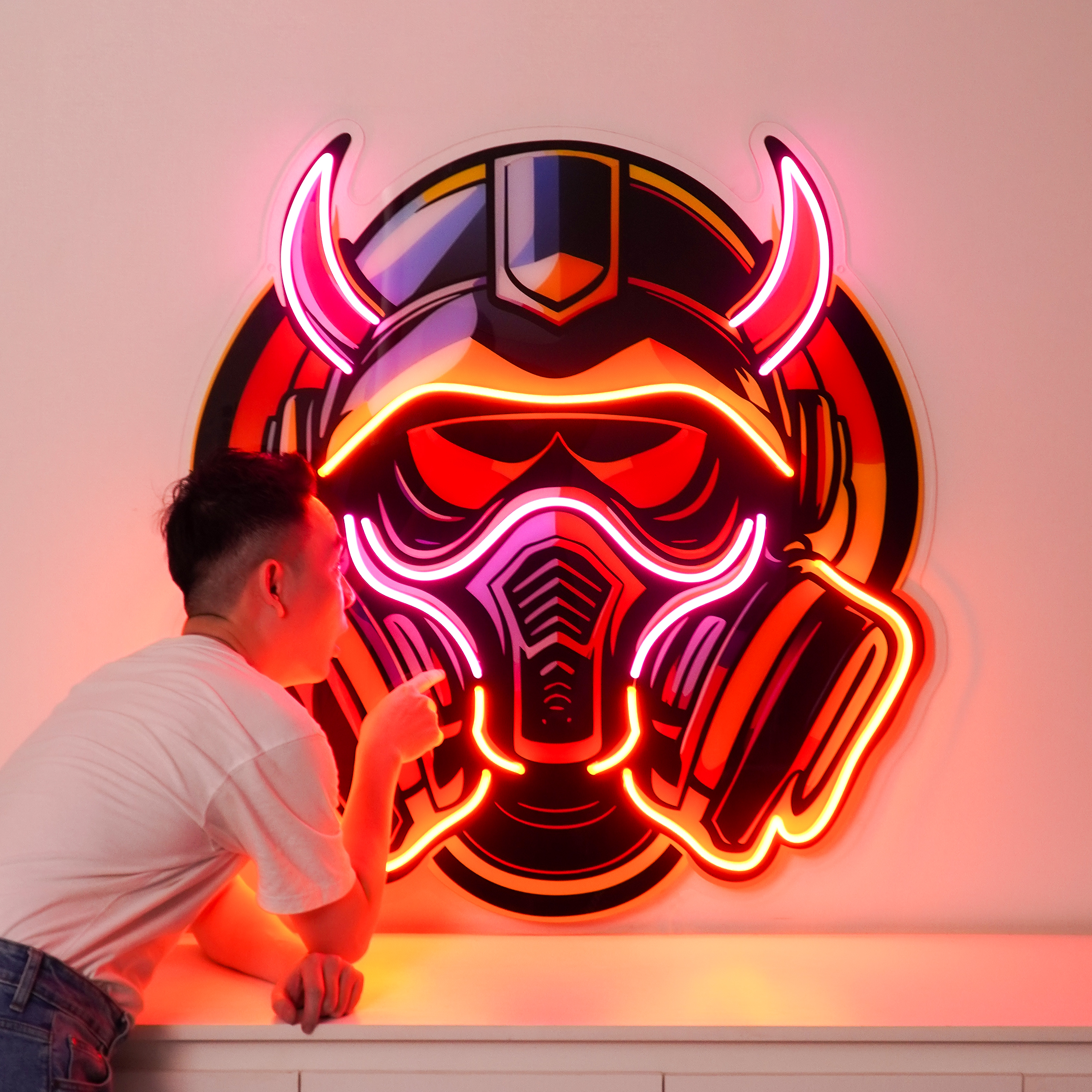 Gas Mask Esport LED Neon Sign Light Pop Art