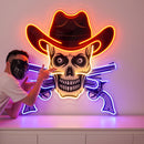 Skull In Cowboy Hat LED Neon Sign Light Pop Art