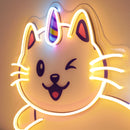 Cat Unicorn Flying LED Neon Sign Light Pop Art