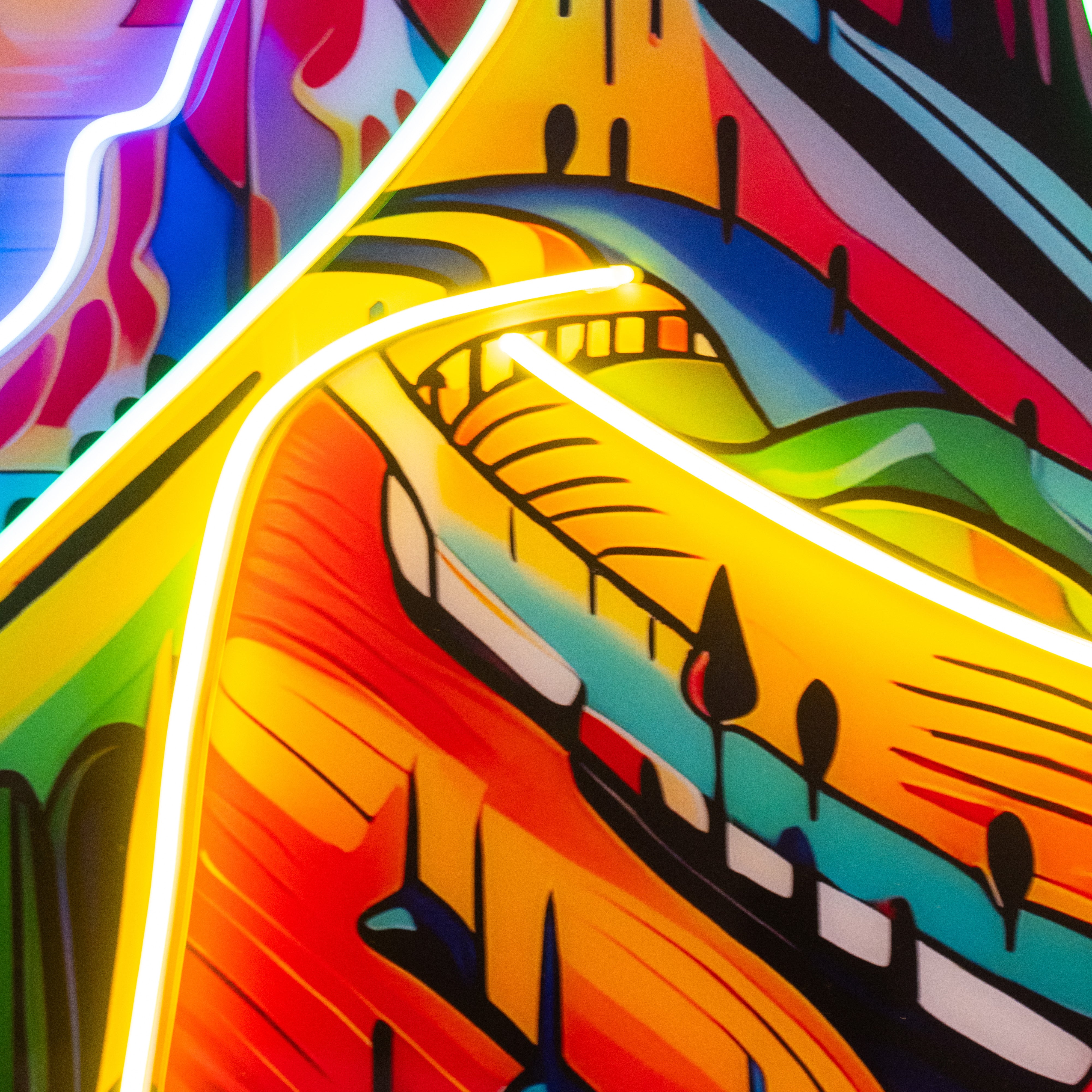 Colorful Mountainscape Abstract Art LED Neon Sign Light Pop Art