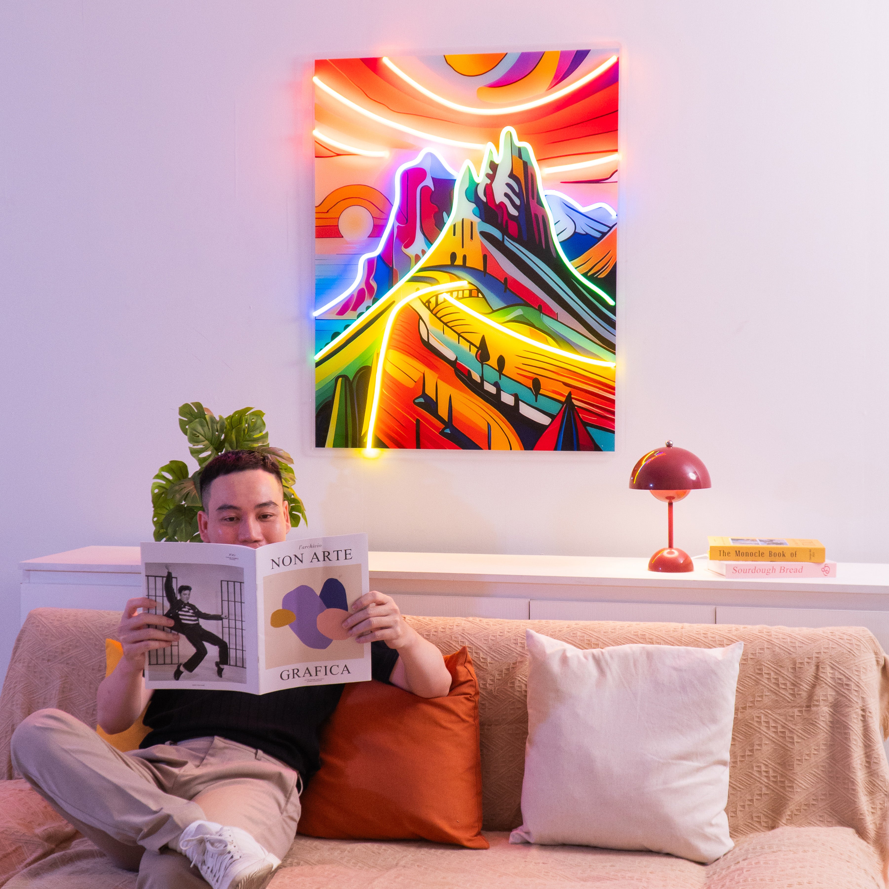 Colorful Mountainscape Abstract Art LED Neon Sign Light Pop Art