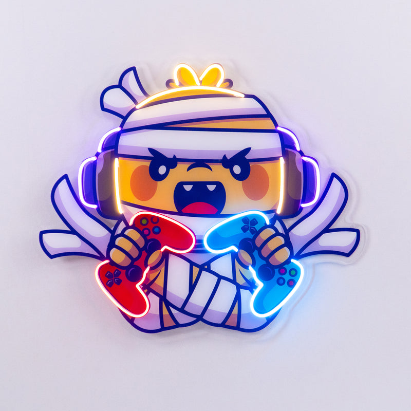 Cute Mummy Gaming LED Neon Sign Light Pop Art