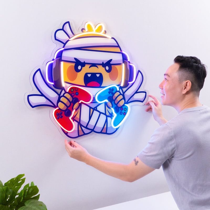 Cute Mummy Gaming LED Neon Sign Light Pop Art