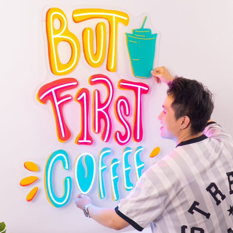 But First Coffee LED Neon Sign Light Pop Art